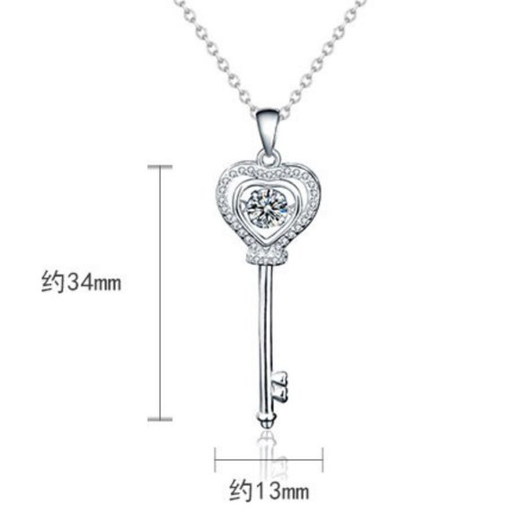 Certified 1/2ct. t.w. Moissanite Diamond Dancing Key Necklace NEW - Picture 8 of 11
